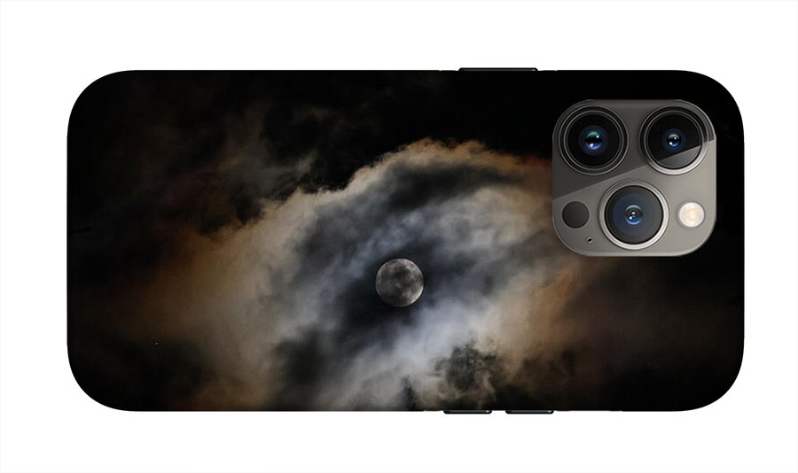 Moon Surrounded by Dramatic Clouds - Phone Case