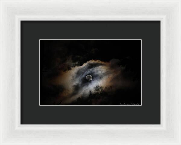 Moon Surrounded by Dramatic Clouds - Framed Print