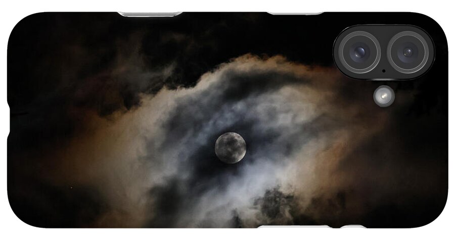 Moon Surrounded by Dramatic Clouds - Phone Case