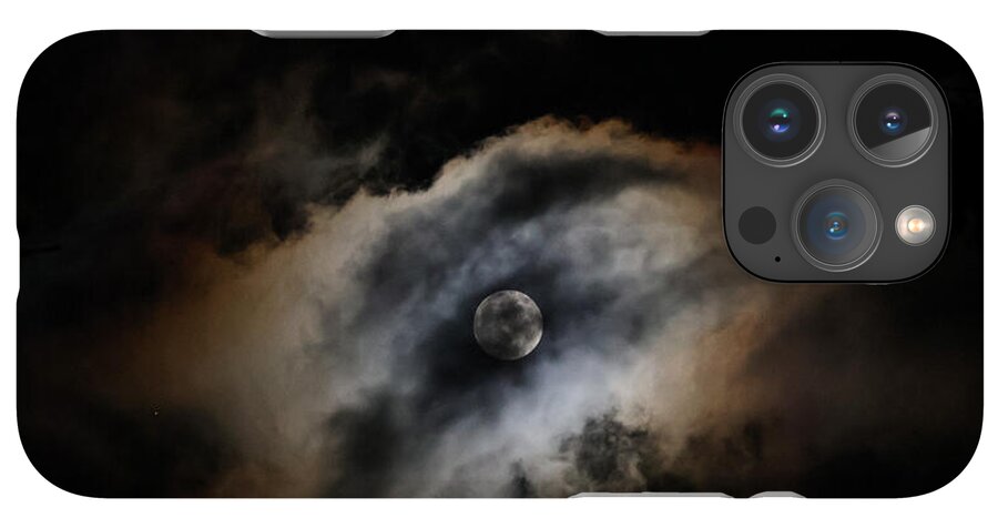 Moon Surrounded by Dramatic Clouds - Phone Case
