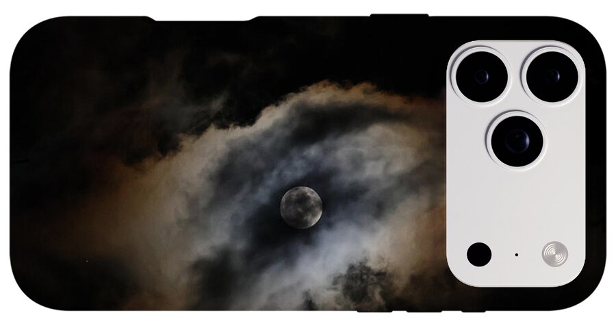 Moon Surrounded by Dramatic Clouds - Phone Case