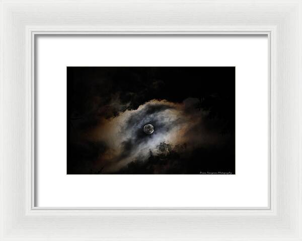 Moon Surrounded by Dramatic Clouds - Framed Print