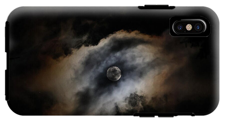 Moon Surrounded by Dramatic Clouds - Phone Case
