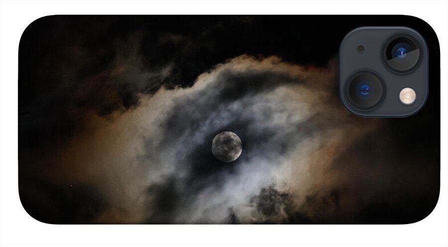 Moon Surrounded by Dramatic Clouds - Phone Case