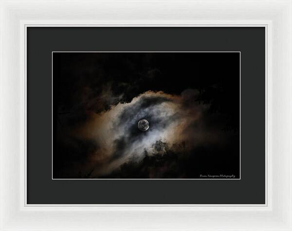 Moon Surrounded by Dramatic Clouds - Framed Print
