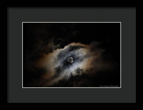 Moon Surrounded by Dramatic Clouds - Framed Print
