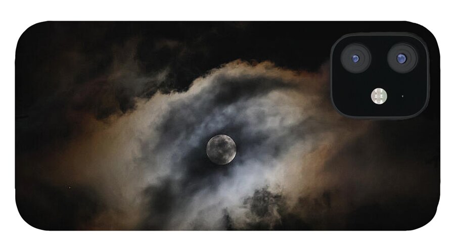 Moon Surrounded by Dramatic Clouds - Phone Case