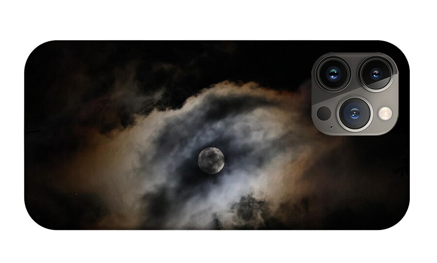 Moon Surrounded by Dramatic Clouds - Phone Case