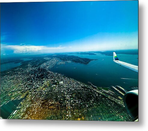 Over looking Seattle - Metal Print