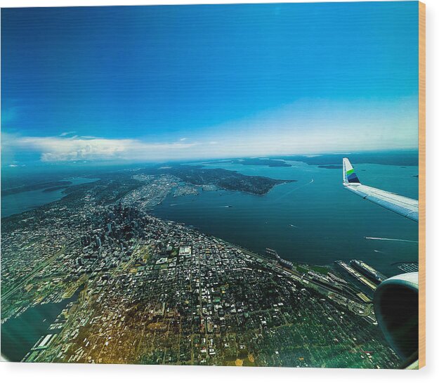 Over looking Seattle - Wood Print