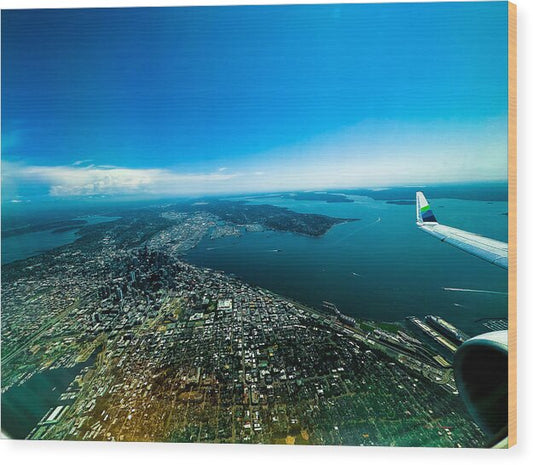 Over looking Seattle - Wood Print