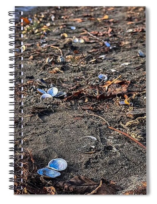 Seashells on the shoreline - Spiral Notebook