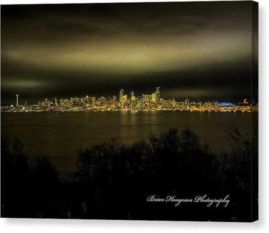 Seattle Skyline by Night - Canvas Print