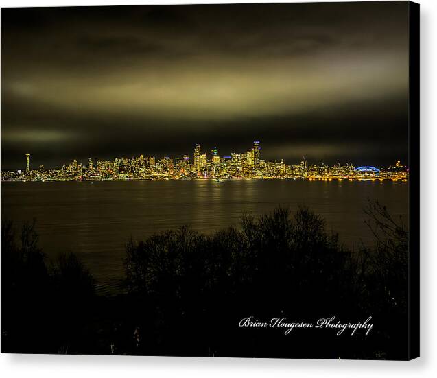 Seattle Skyline by Night - Canvas Print