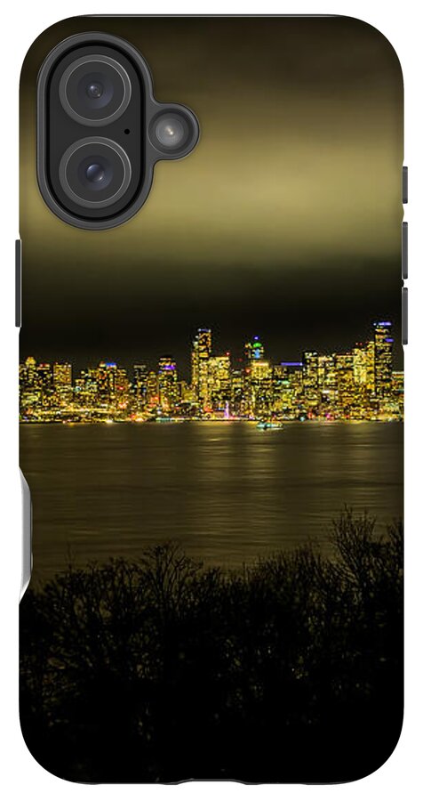 Seattle Skyline by Night - Phone Case
