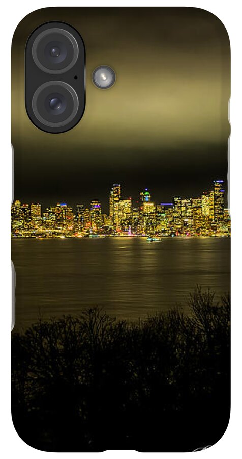Seattle Skyline by Night - Phone Case