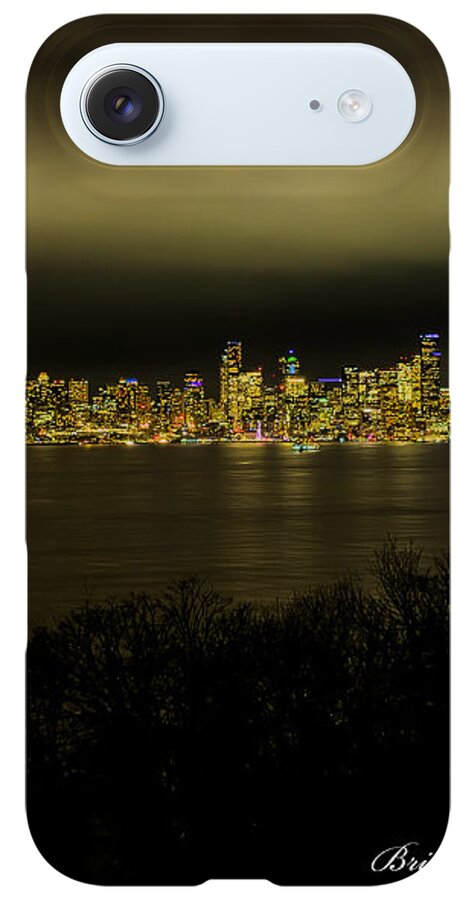 Seattle Skyline by Night - Phone Case