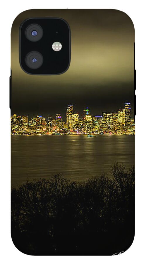 Seattle Skyline by Night - Phone Case