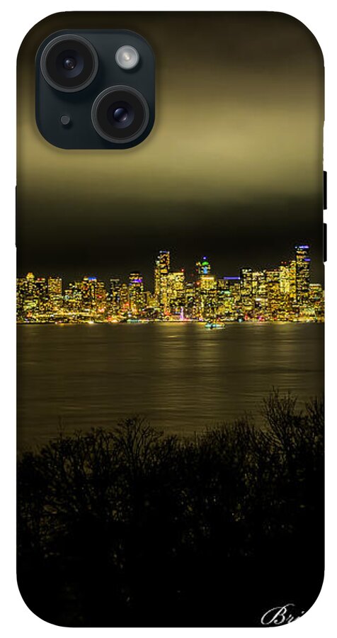 Seattle Skyline by Night - Phone Case