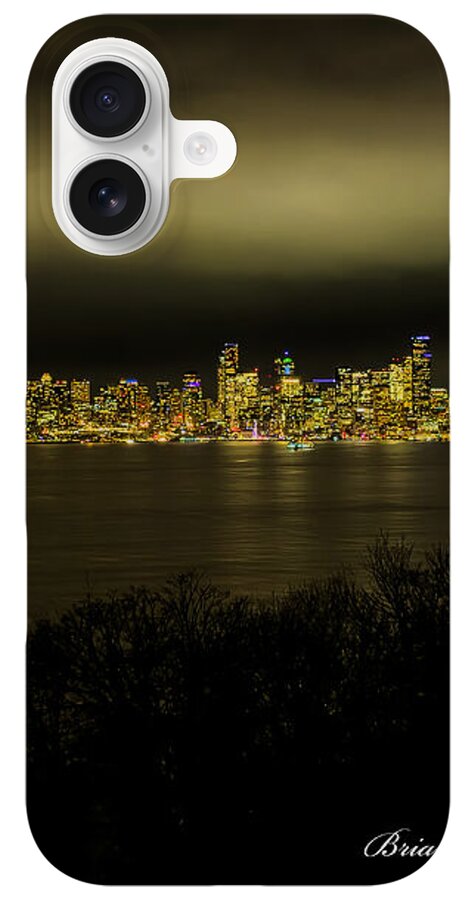 Seattle Skyline by Night - Phone Case