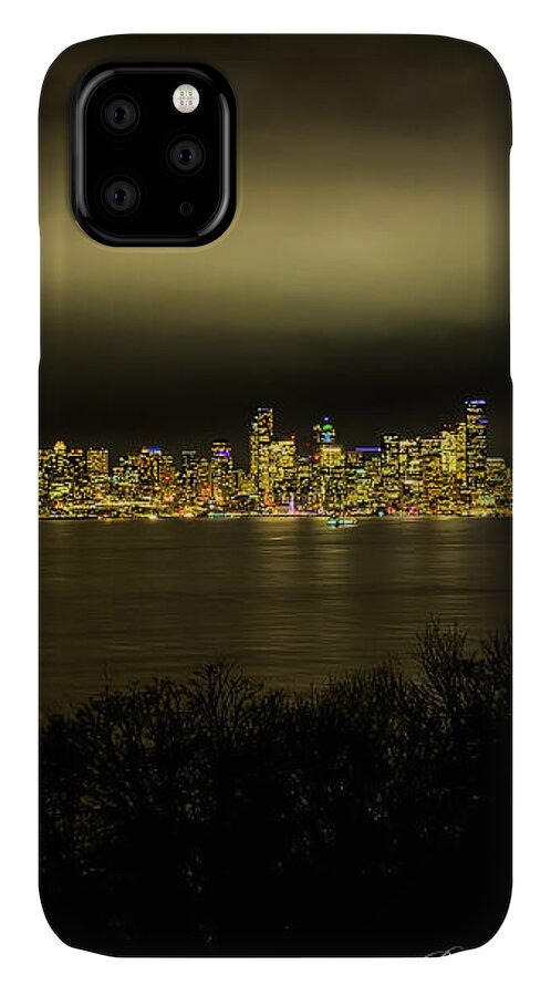 Seattle Skyline by Night - Phone Case