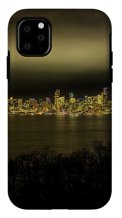 Seattle Skyline by Night - Phone Case
