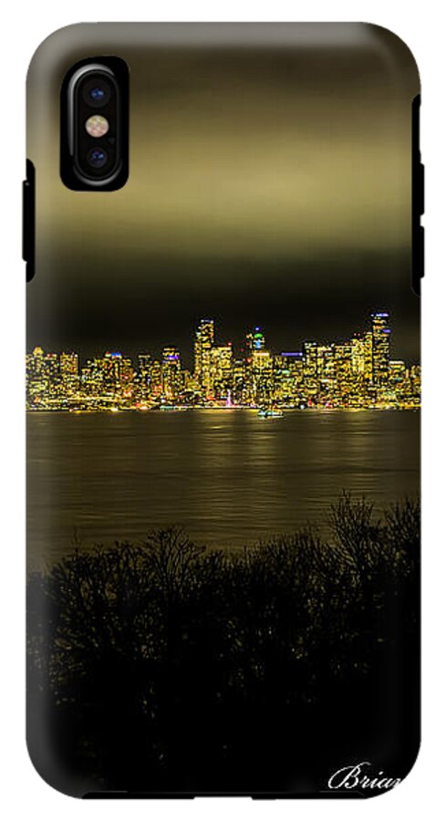 Seattle Skyline by Night - Phone Case