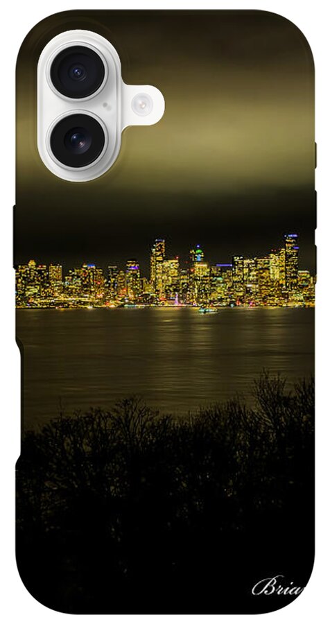 Seattle Skyline by Night - Phone Case