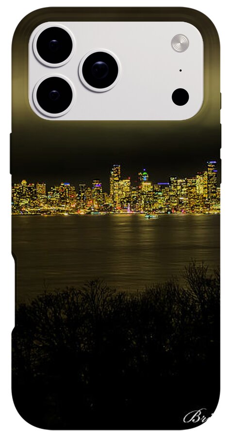 Seattle Skyline by Night - Phone Case