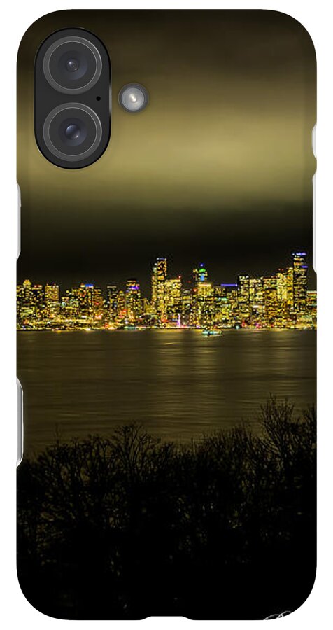 Seattle Skyline by Night - Phone Case