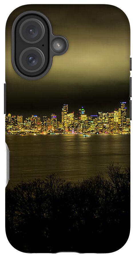 Seattle Skyline by Night - Phone Case