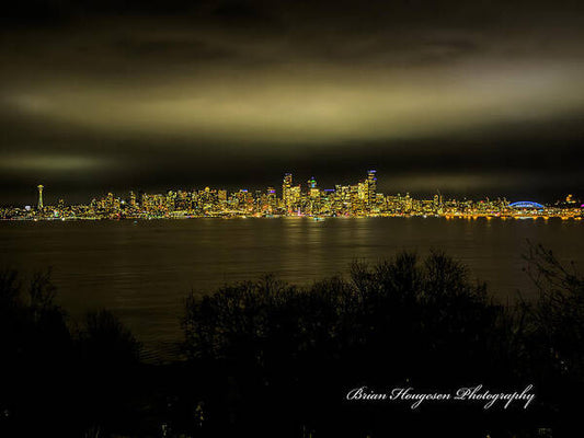 Seattle Skyline by Night - Art Print
