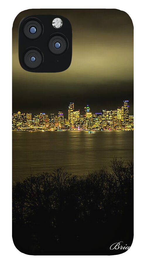Seattle Skyline by Night - Phone Case
