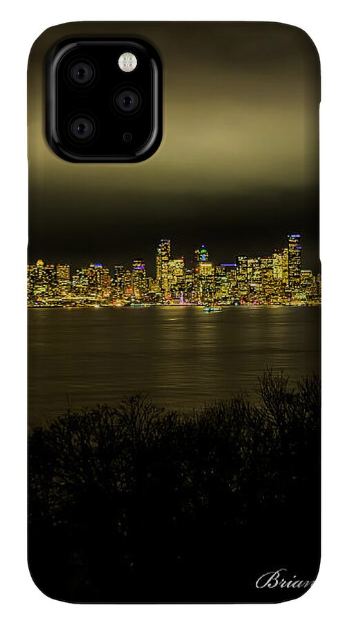Seattle Skyline by Night - Phone Case