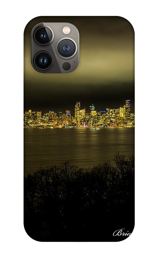 Seattle Skyline by Night - Phone Case