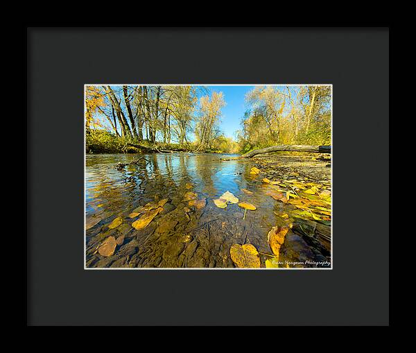 Serene Autumn Creek Landscape - Framed Print