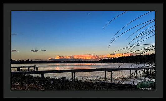 Sunset at the lake - Framed Print
