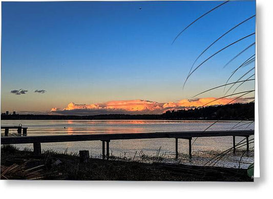 Sunset at the lake - Greeting Card