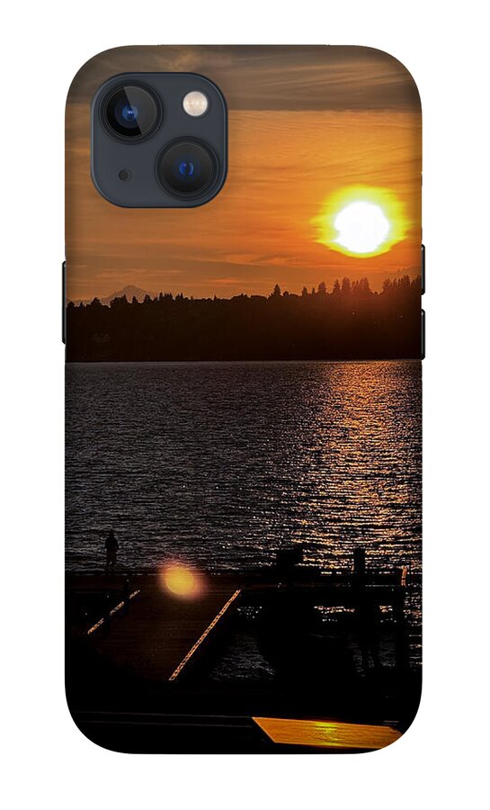 Sunset lake Washington - Phone Case
