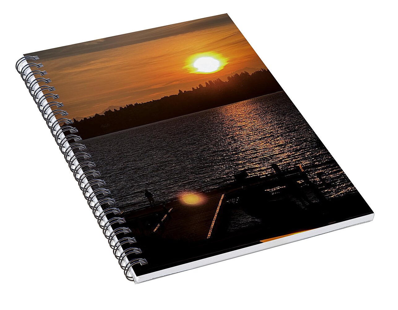 Sunset lake Washington - Spiral Notebook