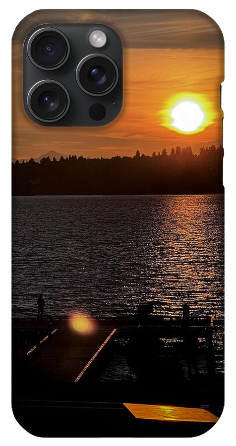 Sunset lake Washington - Phone Case