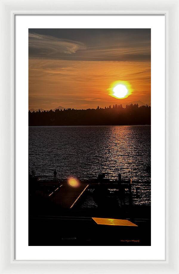 Sunset lake Washington - Framed Print