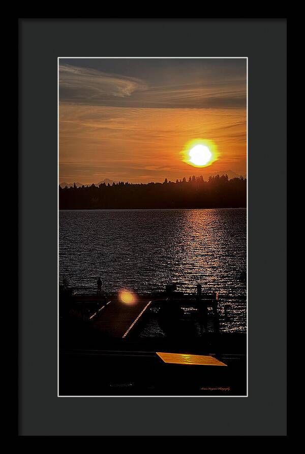 Sunset lake Washington - Framed Print