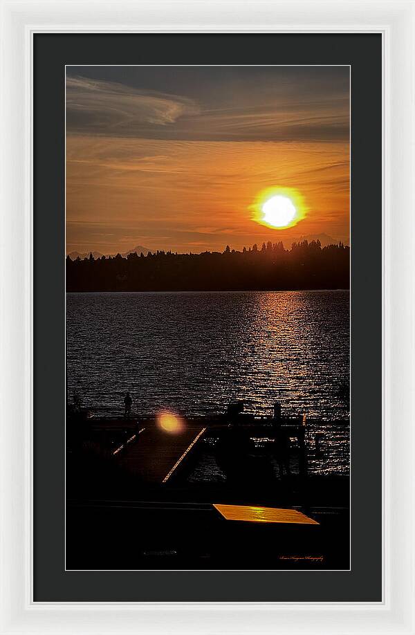 Sunset lake Washington - Framed Print
