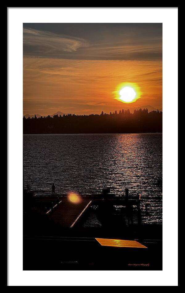 Sunset lake Washington - Framed Print