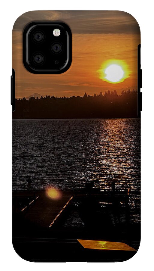 Sunset lake Washington - Phone Case