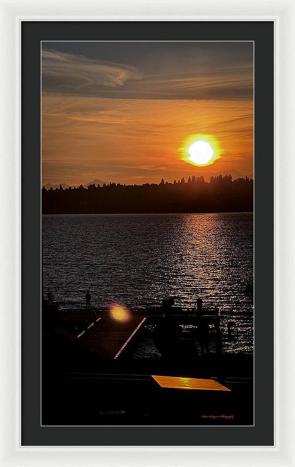Sunset lake Washington - Framed Print