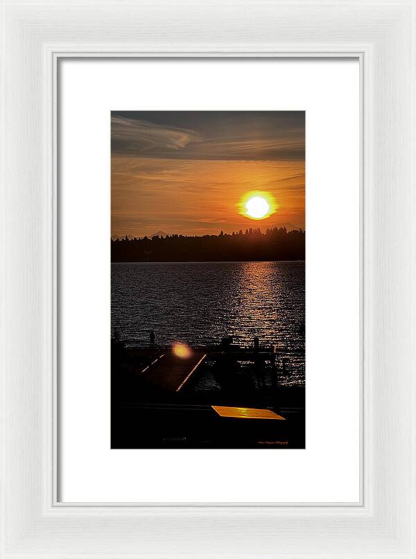 Sunset lake Washington - Framed Print