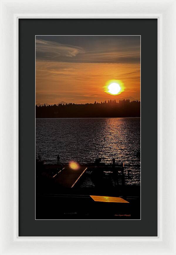 Sunset lake Washington - Framed Print
