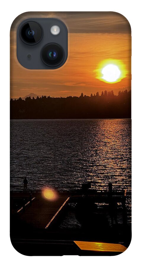 Sunset lake Washington - Phone Case
